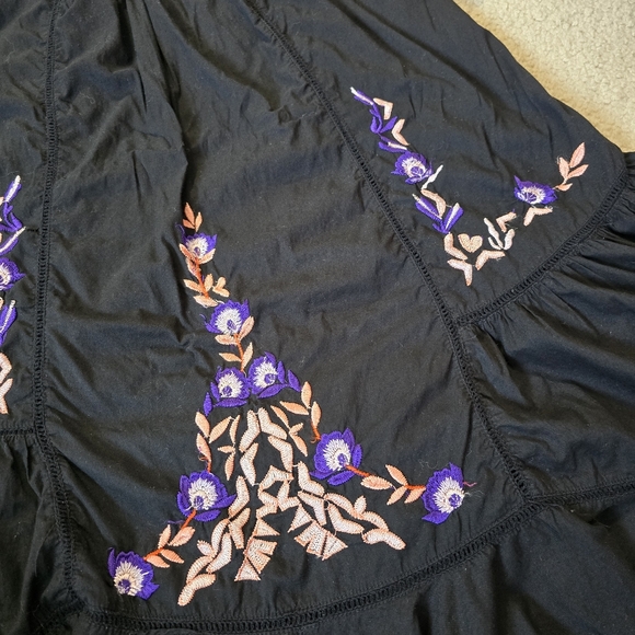 Free People Black Mini Dress with Purple Embroidery - Picture 5 of 16